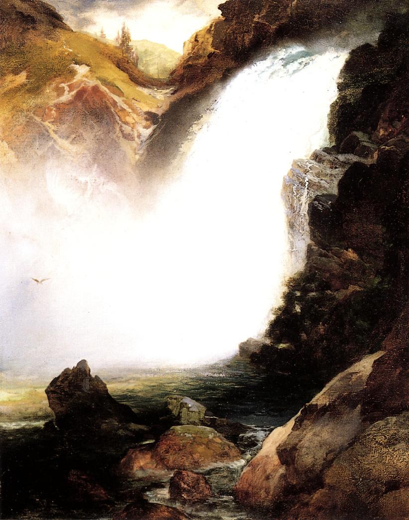 Thomas Moran Landscape with Waterfall